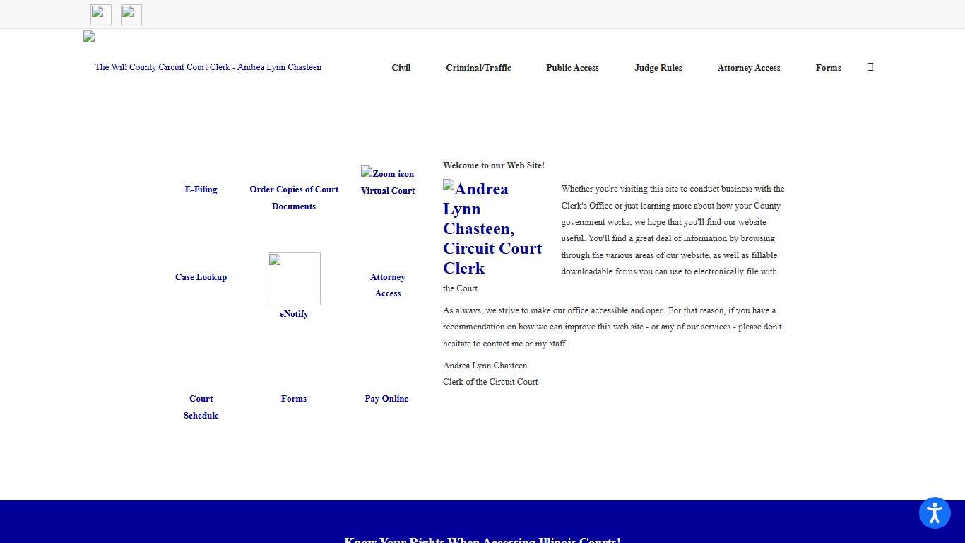 The Will County Circuit Court Clerk - Andrea Lynn Chasteen > Home